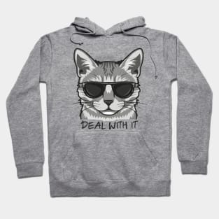Slick Feline Swagger - Deal With It! Hoodie